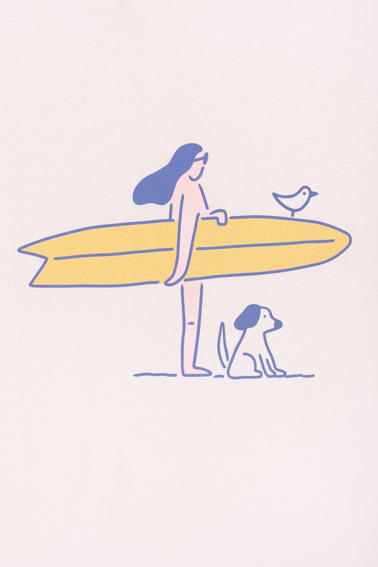 Contrast graphic tees designer edition Surf & Friends, organic t-shirt with surf illustration.