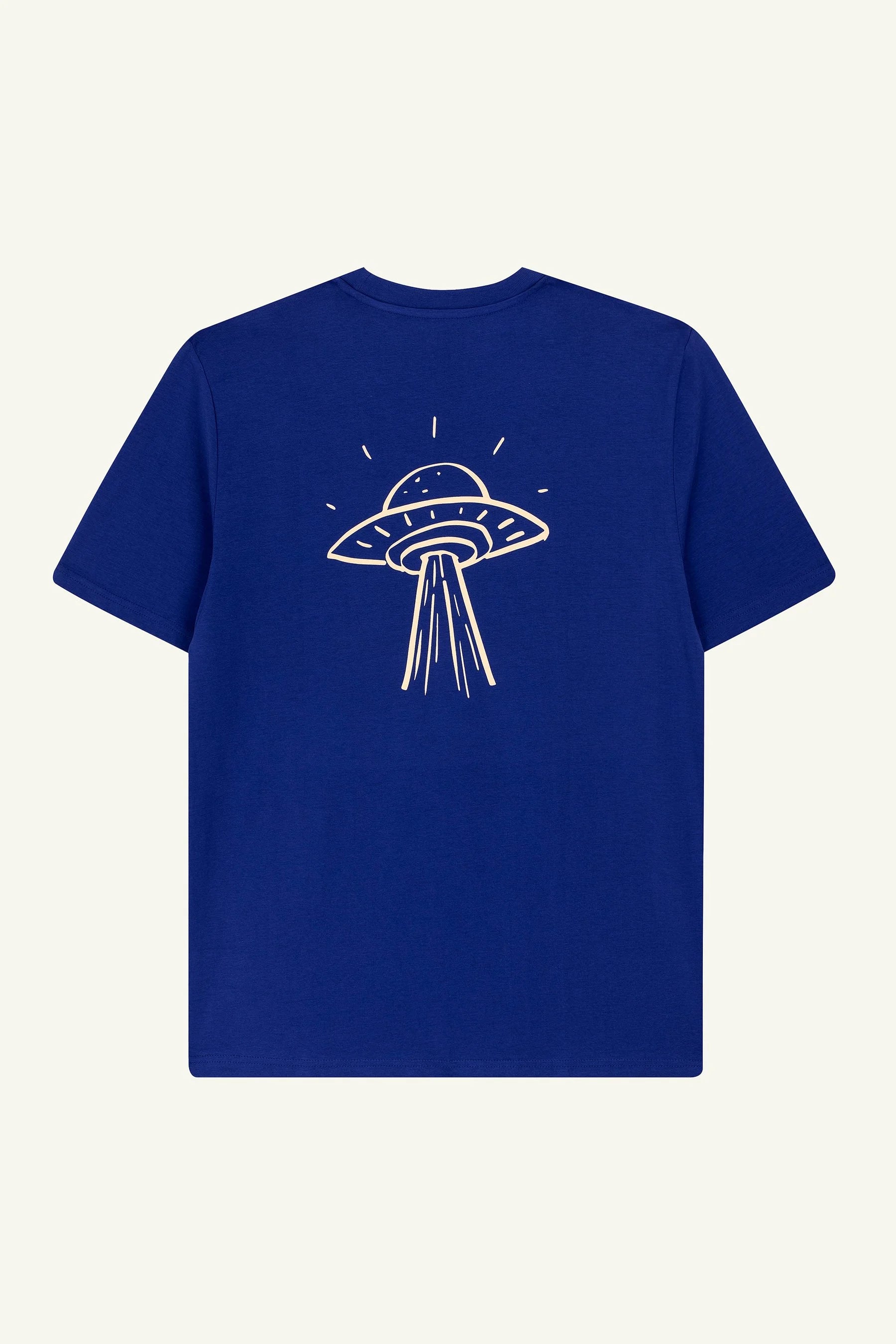 Contrast graphic tees designer edition Take Me Home, sustainable organic t-shirt with UFO art.