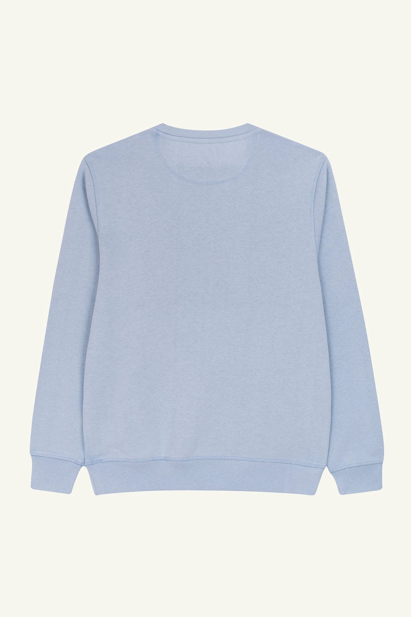 Contrast Pixel Cat organic cotton sweatshirt, cosy Serene Blue unisex graphic design