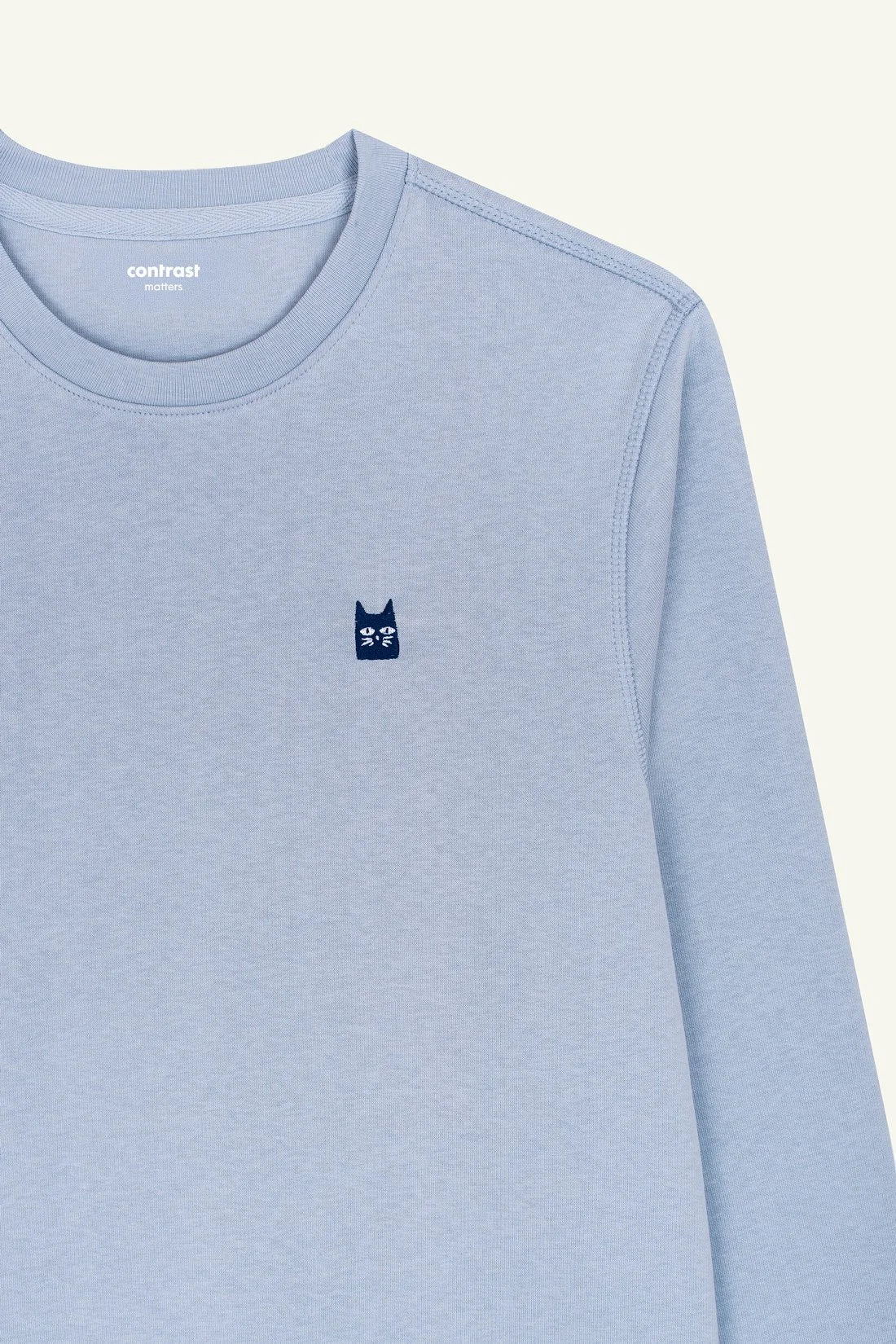 Sustainable unisex sweatshirt made from premium organic cotton, Pixel Cat Serene Blue by Contrast