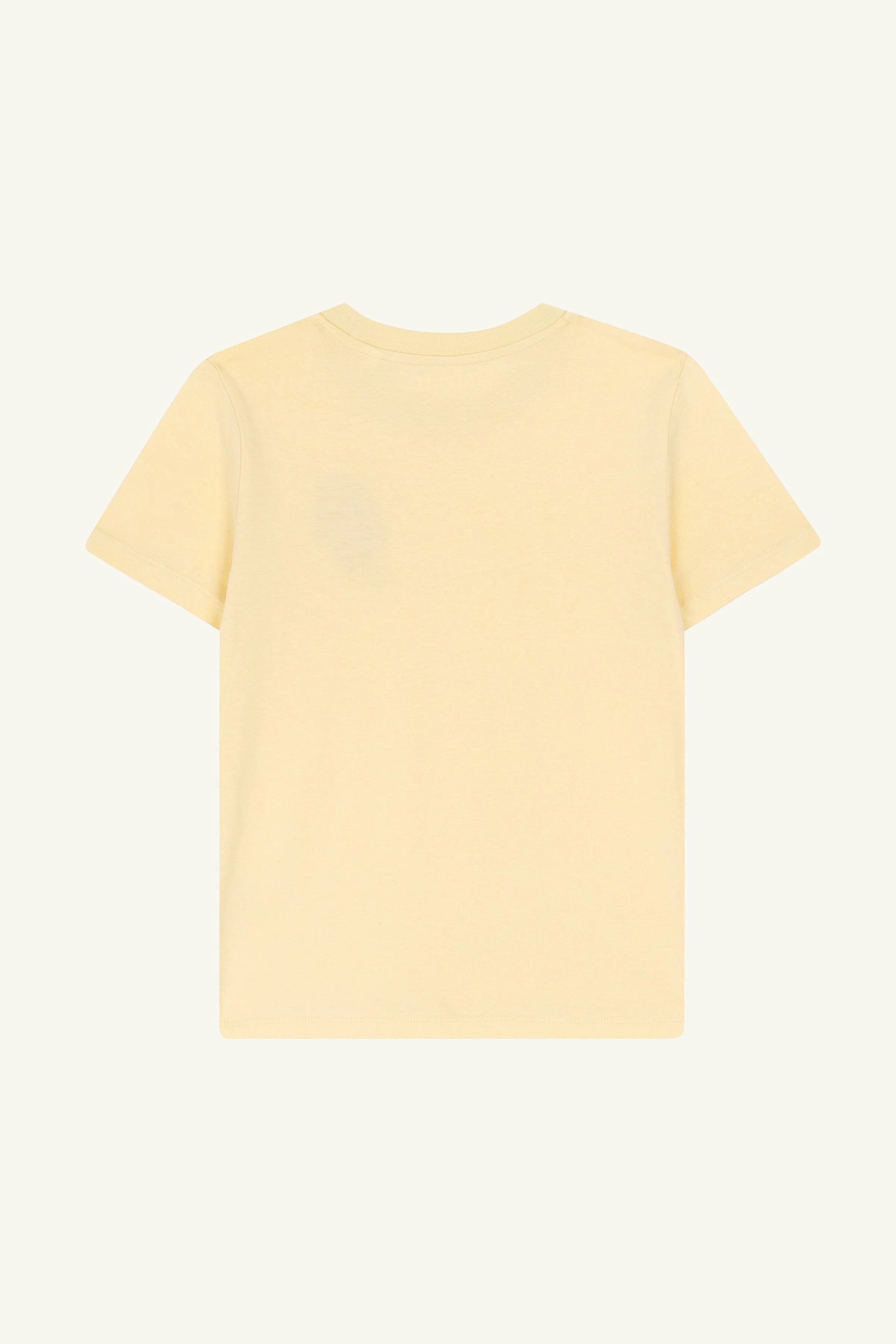 Contrast kids graphic t-shirt, organic cotton Melting Icecream in Butter Yellow