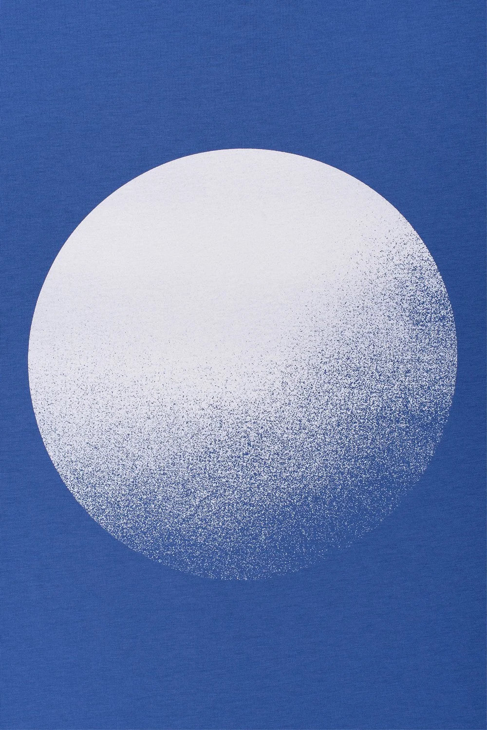 Bright Blue organic cotton t-shirts by Contrast, Moon graphic t-shirt for dreamers and stargazers.