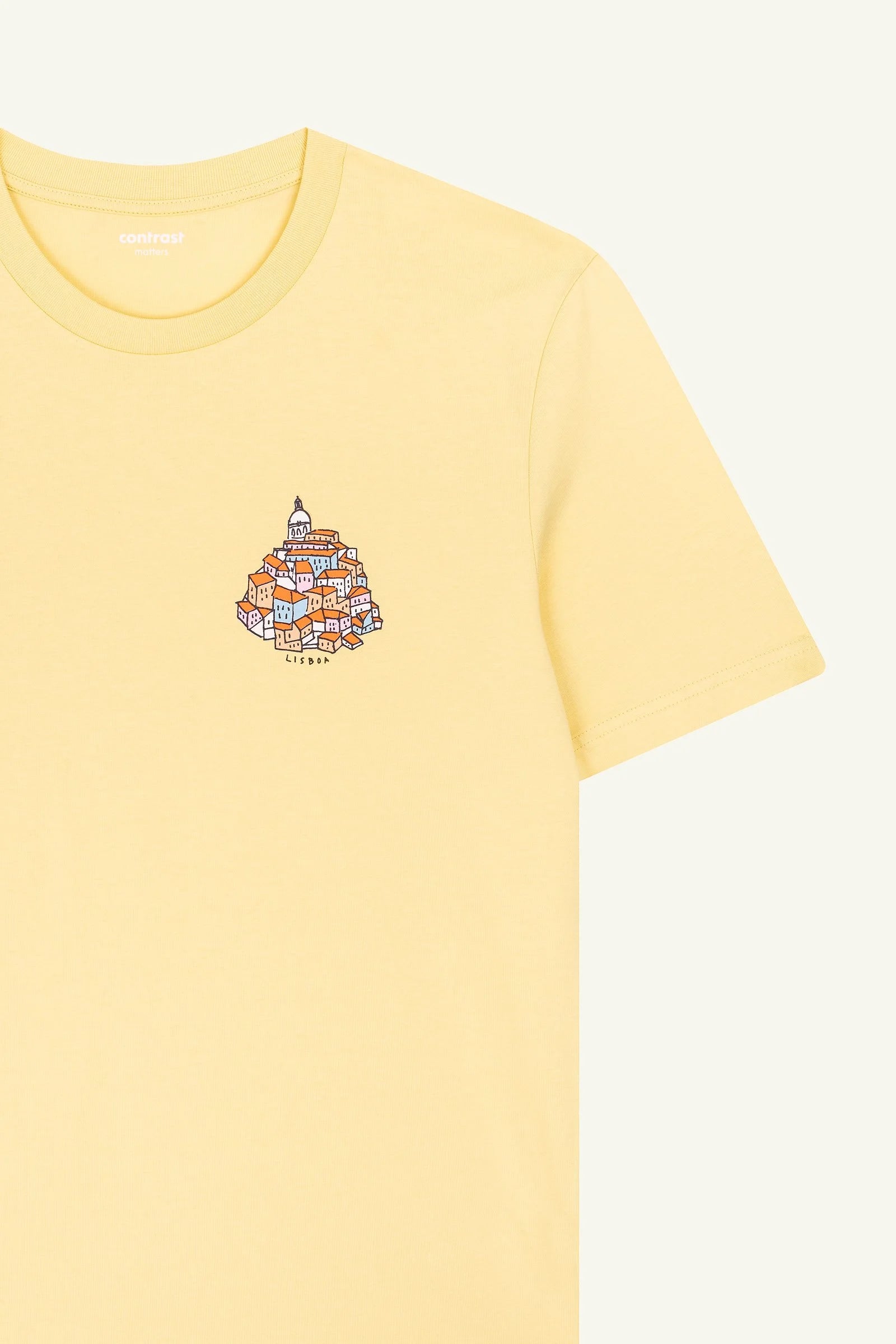 Alfama Hill graphic t-shirt by Contrast, organic cotton tee with Lisbon inspired print