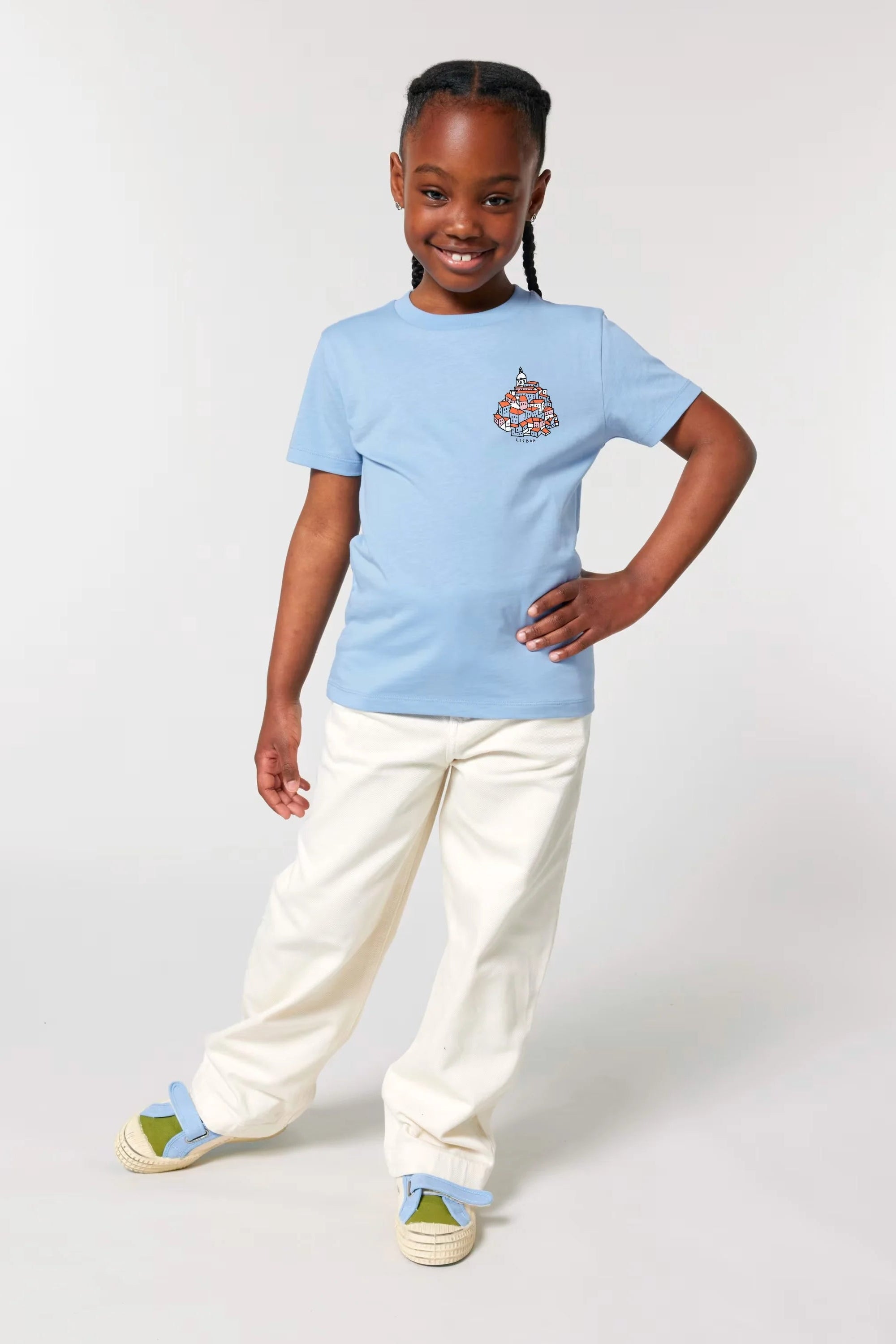 Organic cotton kids t-shirt, Alfama Hill Blue Soul edition by Contrast