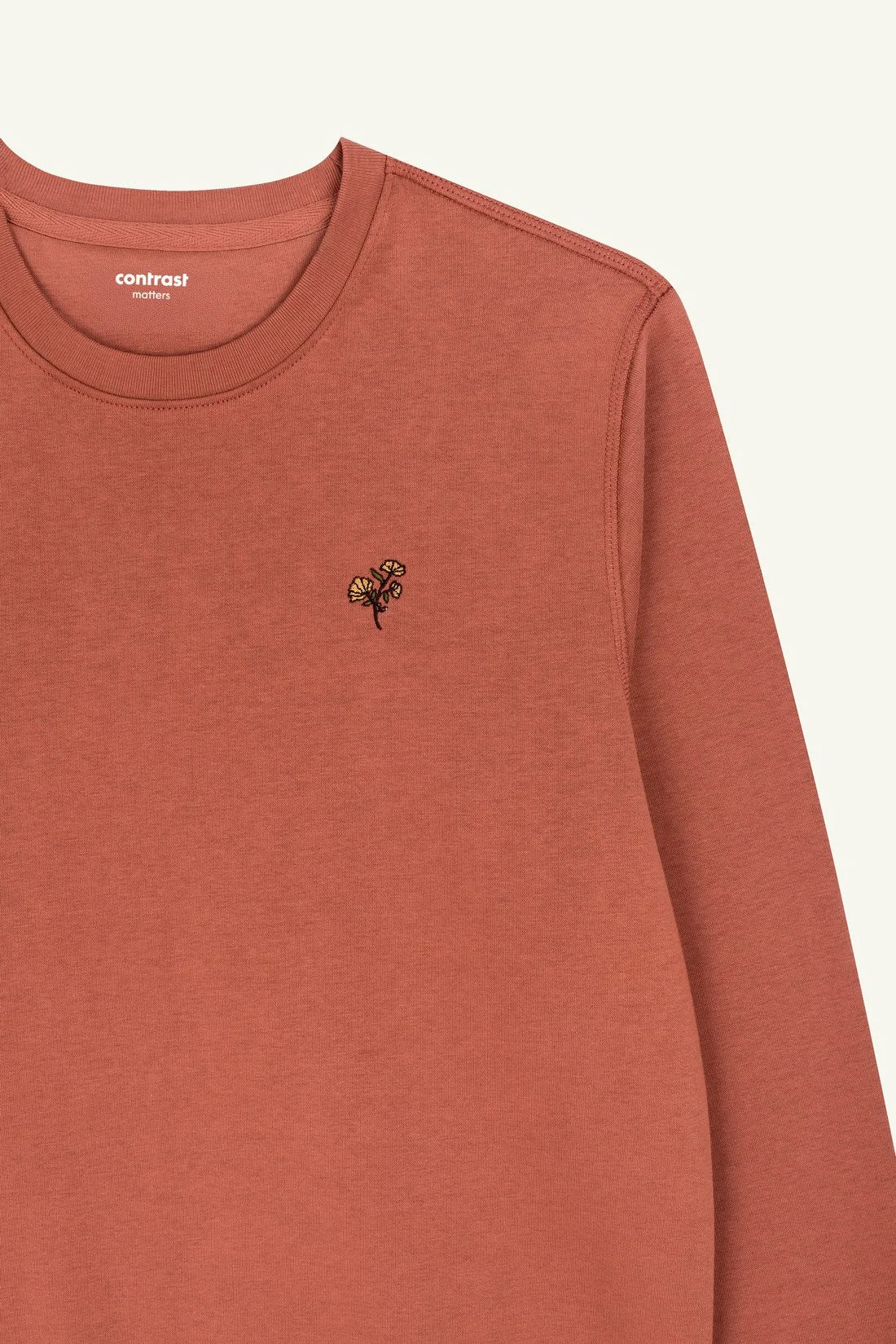 Organic cotton Small Rose sweatshirt by Contrast, Heritage Brown edition timeless and minimal