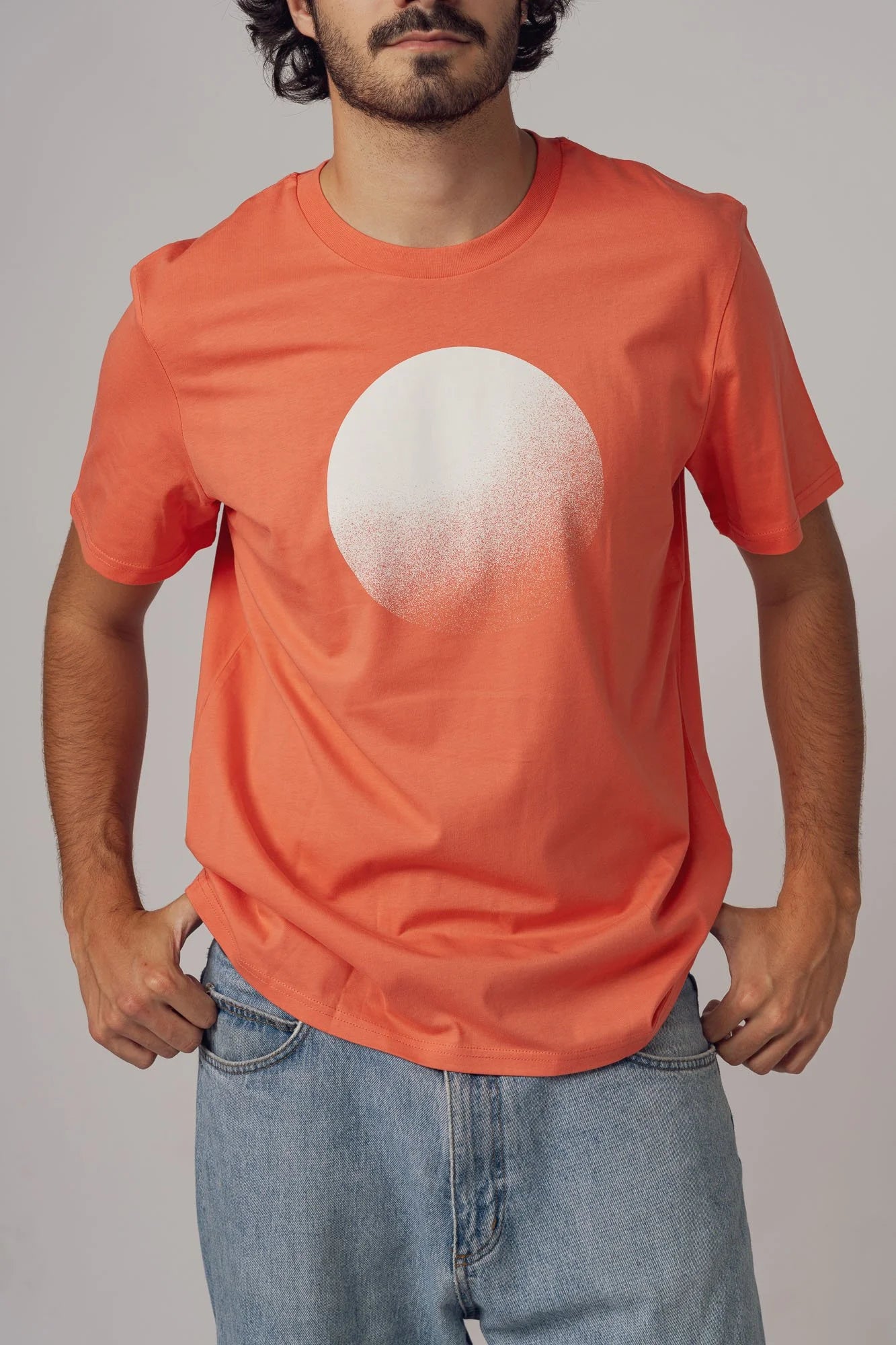 Contrast graphic tees designer edition Moon, sustainable organic cotton t-shirt with lunar-inspired artwork.