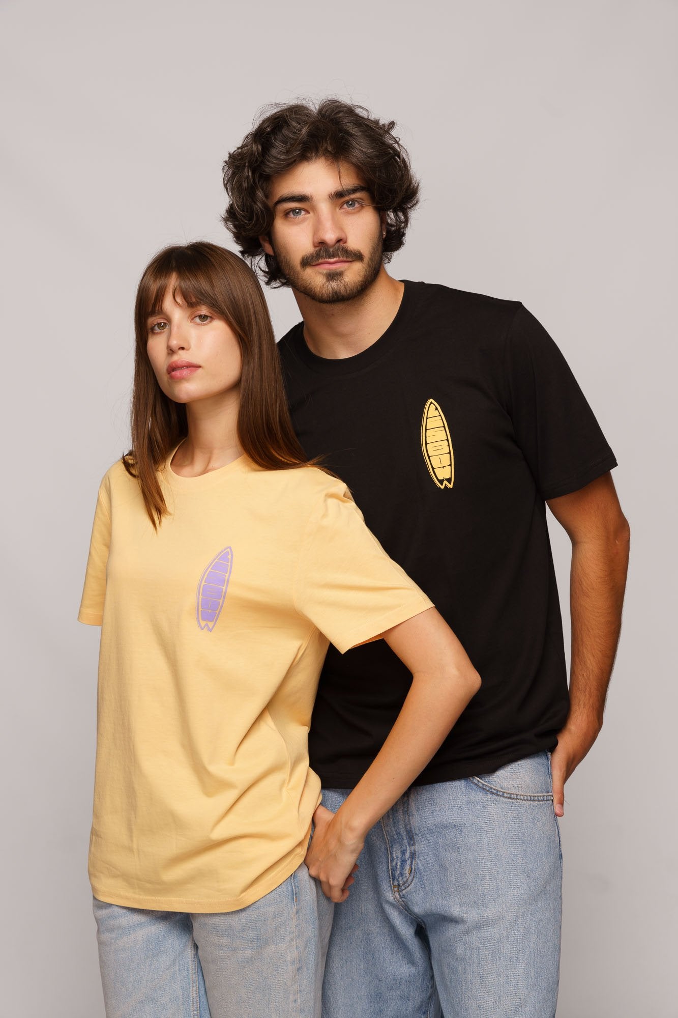 Contrast designer graphic tees collection featuring Lisbon Surfboard organic t-shirt in Black.