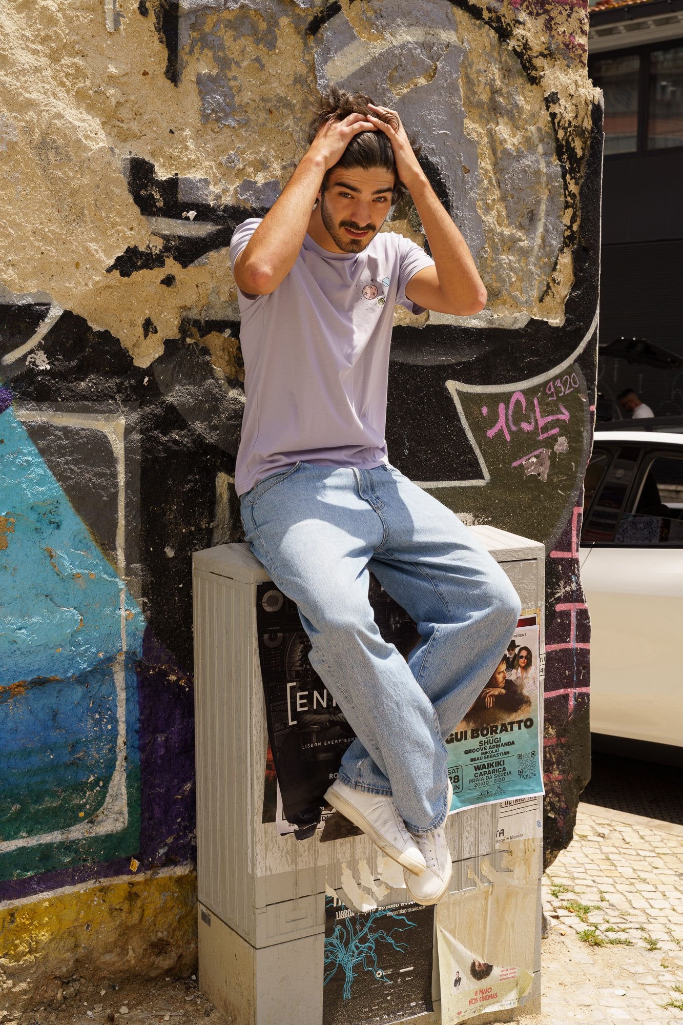 Contrast graphic tees designer edition Outer Space, sustainable organic t-shirt with abstract cosmic design.