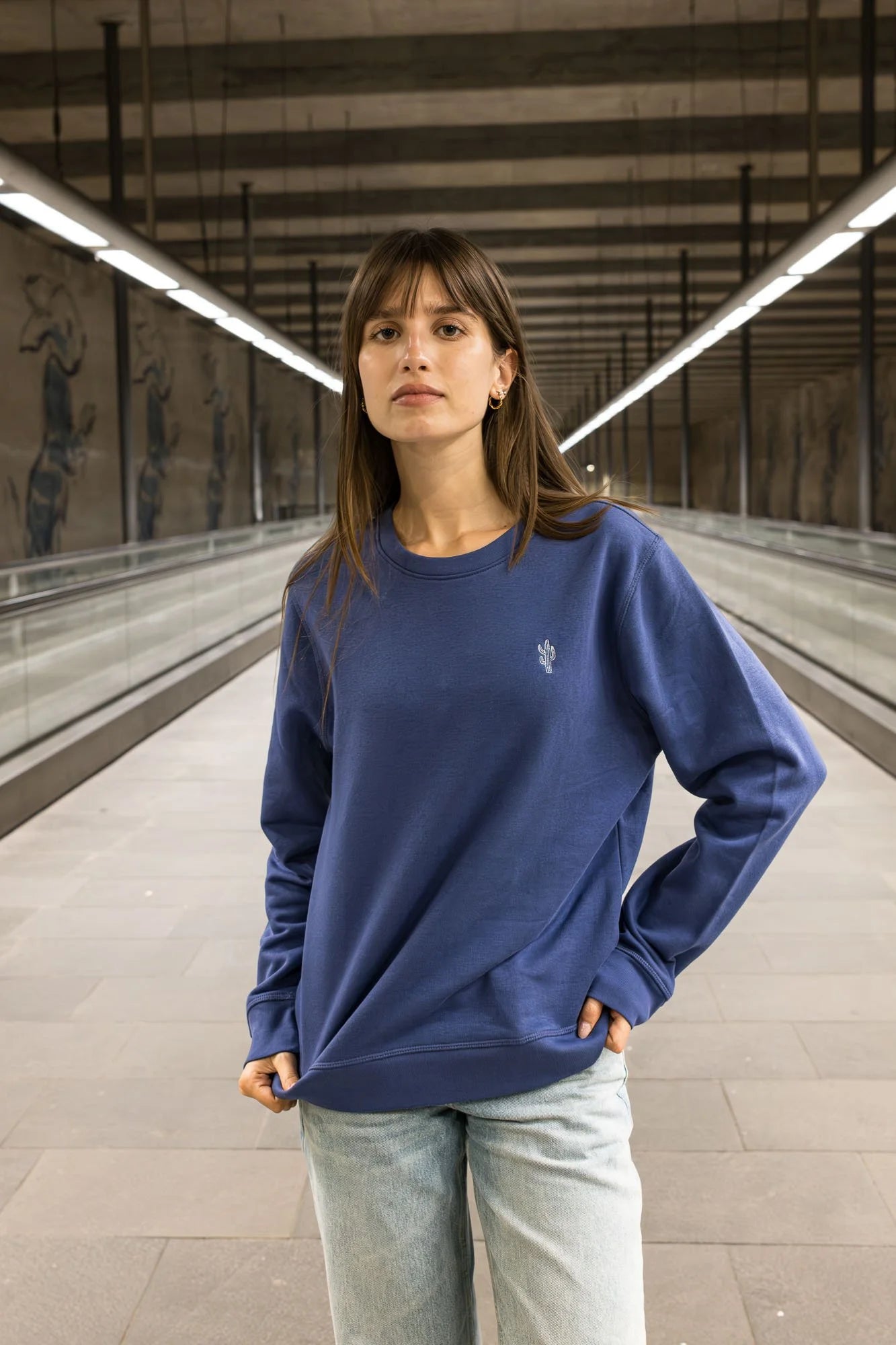 Organic cotton Cactus sweatshirt by Contrast, Purple Dusk edition inspired by minimal style